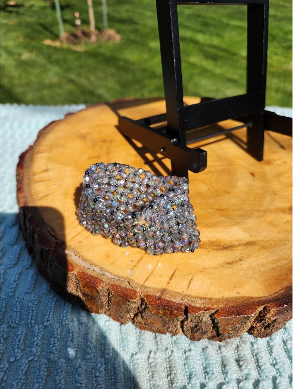 Handmade Beaded Crystal Bracelet - Picture 3 of 4
